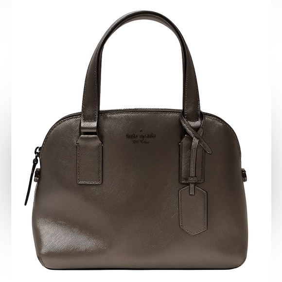 kate spade Handbags - Kate Spade Dark Silver Saffiano Leather Mini Bag